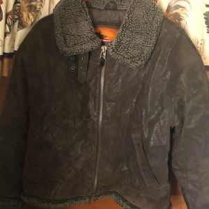 Out Brook leather bomber coat size womens medium